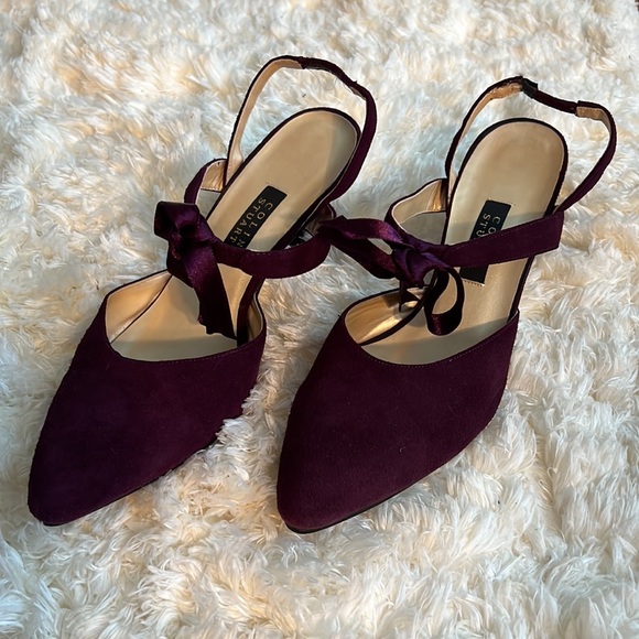 Victoria’s Secret-Purple Sexy Kitten Heels w Satin Bow in 6 - Picture 1 of 8